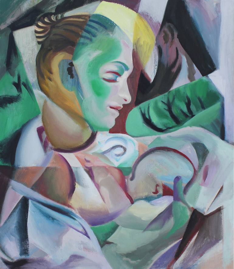 770x887 Saatchi Art Mother With Baby Painting By Timothy Shannon - Mother And Baby Painting