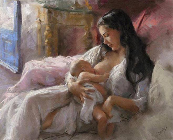 659x534 Famous Paintings Of Mother And Child - Mother And Baby Painting