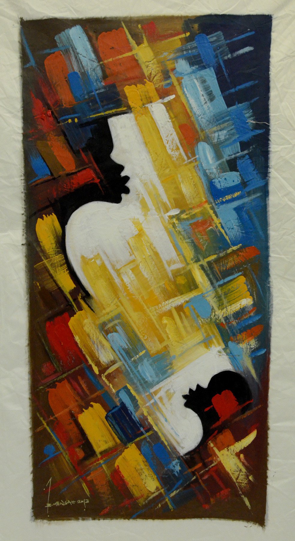 984x1807 Original Un Framed Signed Painting Mother Amp Child - Mother And Child Painting