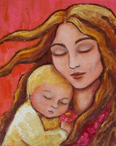 236x297 Mother And Child Art Motherhood Art Mothers Love Goddess Painting - Mother And Child Painting