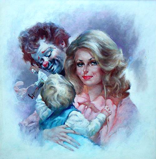 500x508 Julian Ritter Clown, Mother Amp Child Original Oil Painting 24 X - Mother And Child Painting