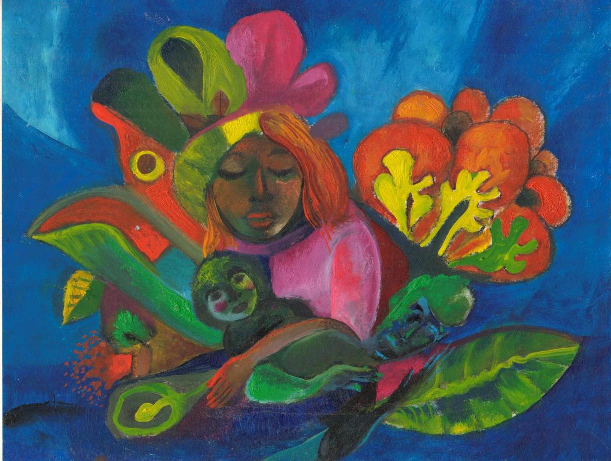 1238x935 Mario Ortiz Martinez - Mother And Child Painting Abstract