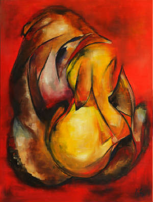 300x396 Mother And Child Painting Abstract - Mother And Child Painting Abstract