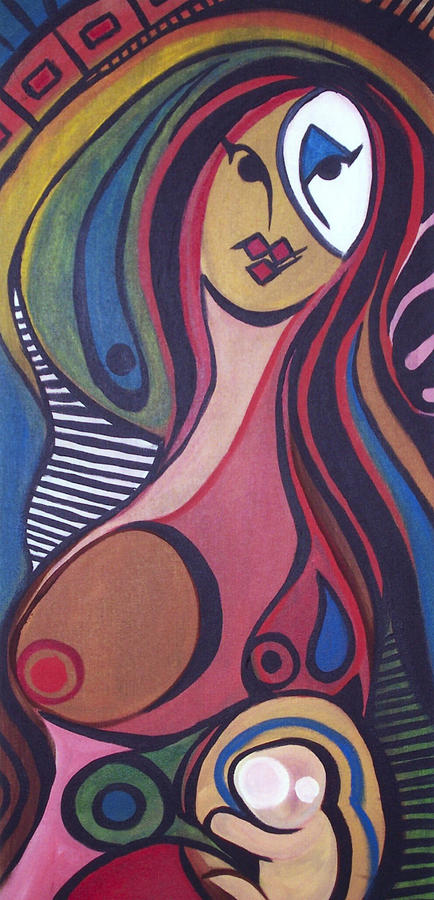 434x900 Mother And Child Painting By Redlime Art - Mother And Child Painting Abstract