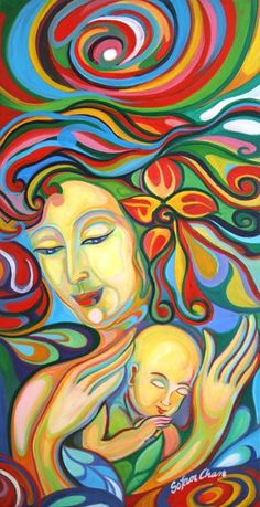 236x459 Mother Dancing With Child Painting - Mother And Child Painting Abstract