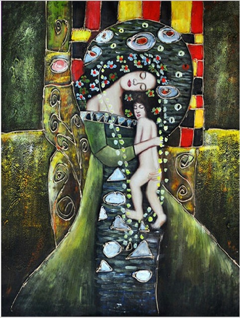 483x640 Real New 3d Diy Diamond Painting Abstract Oil Mother Child - Mother And Child Painting Abstract