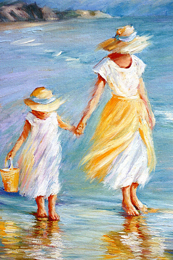 598x900 Mother And Daughter Painting By September Mcgee - Mother And Daughter Oil Painting