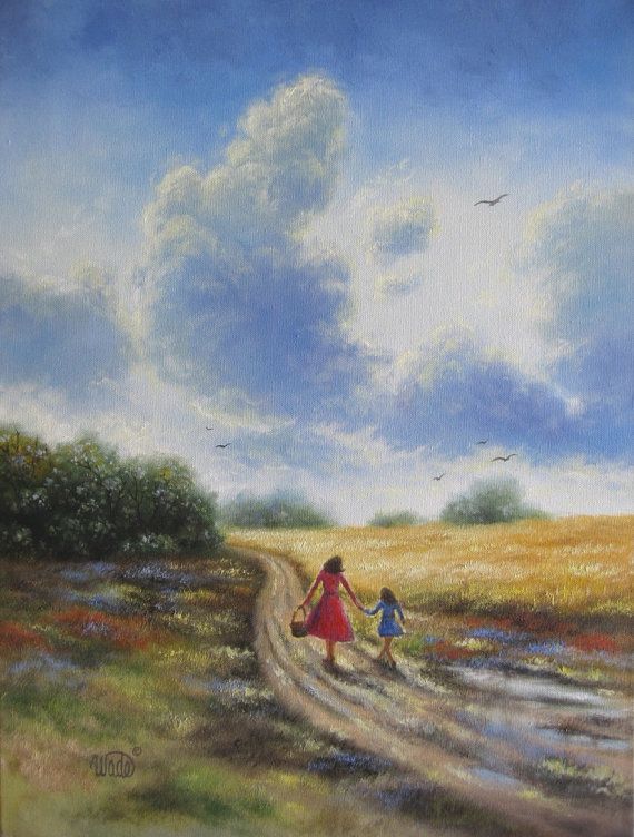 570x752 Mother Amp Daughter Original Painting 18x24 Mom And Daughter - Mother And Daughter Oil Painting