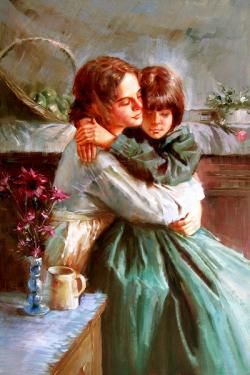 250x375 Mother And Daughter Oil Paintings Victorian Mother Daughter Love - Mother And Daughter Oil Painting