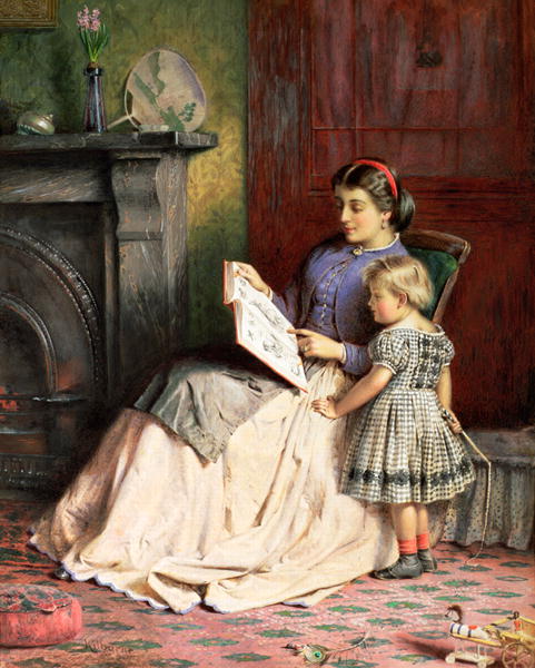 481x600 Mother And Daughter Painting George Goodwin Kilburne Oil Paintings - Mother And Daughter Oil Painting