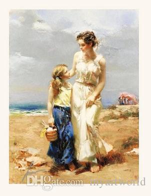 Mother And Daughter Painting