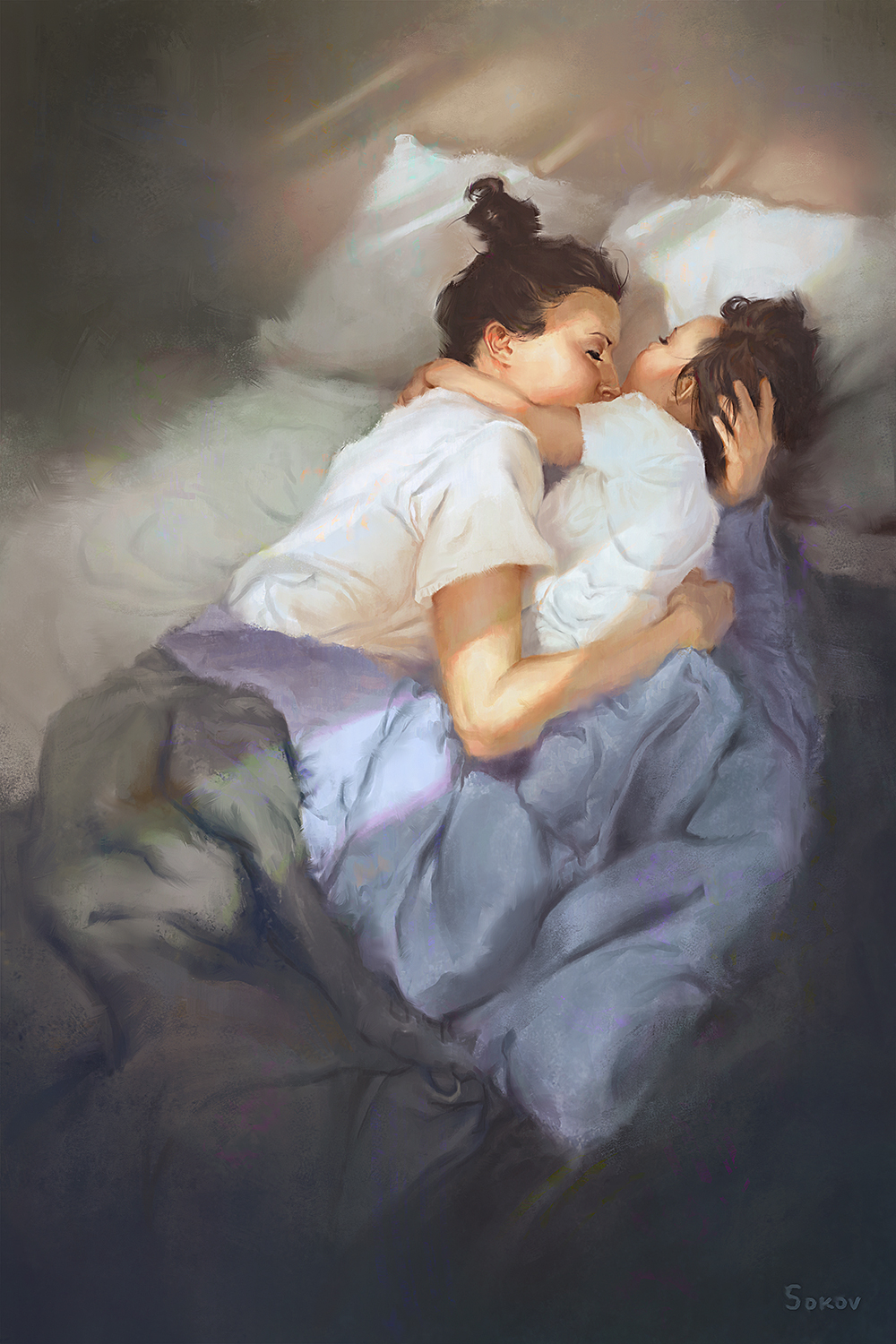 1000x1500 Mother And Daughter, Digital Painting, 30 X 20 Art - Mother And Daughter Painting