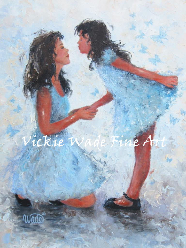 768x1024 Mother And Daughter Butterfly Kisses Vickie Wade Fine Art - Mother And Daughter Painting