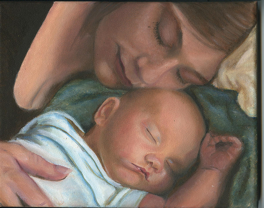900x711 Mother And Son Painting By Sandra Butler - Mother And Son Painting