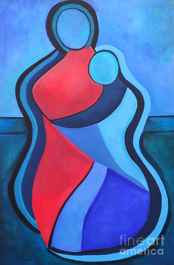 590x900 Pieta - Mother And Son Painting