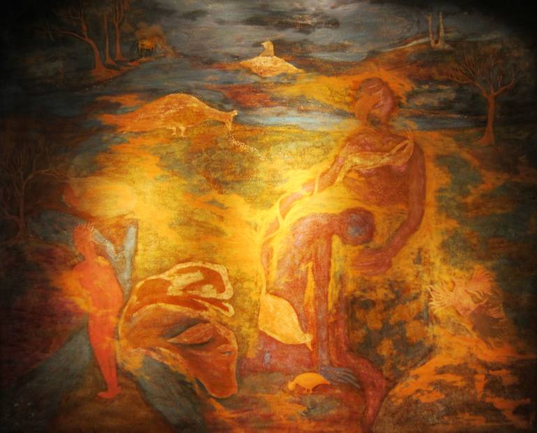 770x621 Saatchi Art Mother. Son. Men. Guest In Random Strange Land - Mother And Son Painting