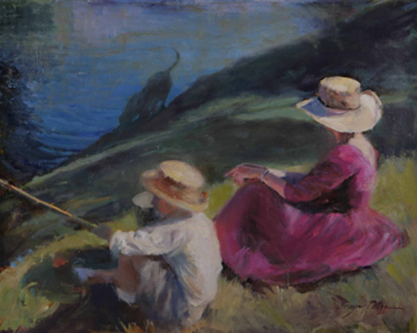 600x480 Frazier Pettee Fine Art - Mother And Son Painting