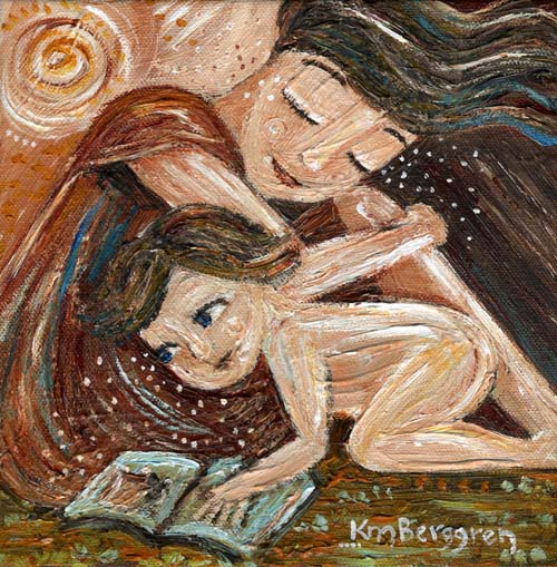 500x509 Mom And Son - Mother And Son Painting