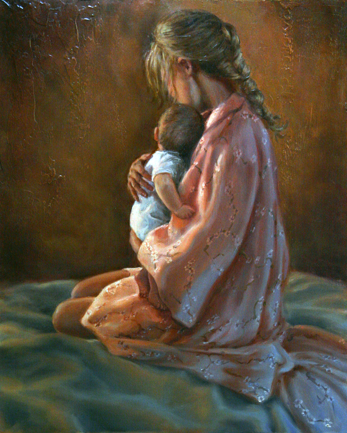 1152x1440 Mother's Love Mother Holding Cradling Baby Child In Her Arms - Mother Baby Painting