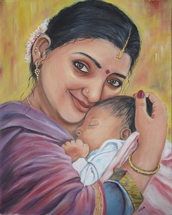 250x312 Mother Baby Paintings - Mother Baby Painting