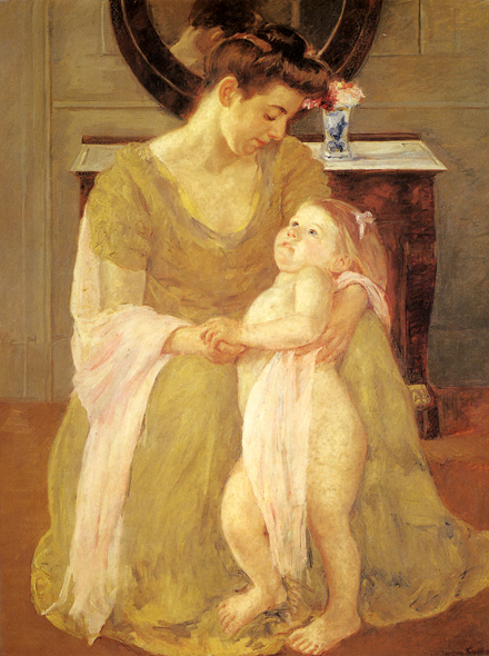 440x590 Mary Cassatt - Mother Bathing Child Painting