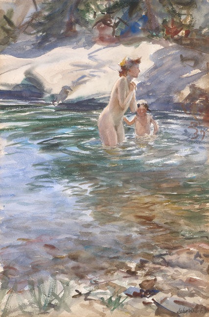 427x648 86 Best Mother And Child Images On Painting Art - Mother Bathing Child Painting