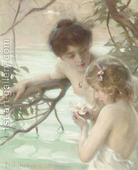 448x551 Mother And Child Bathing Paul Emile Chabas Reproduction 1st Art - Mother Bathing Child Painting