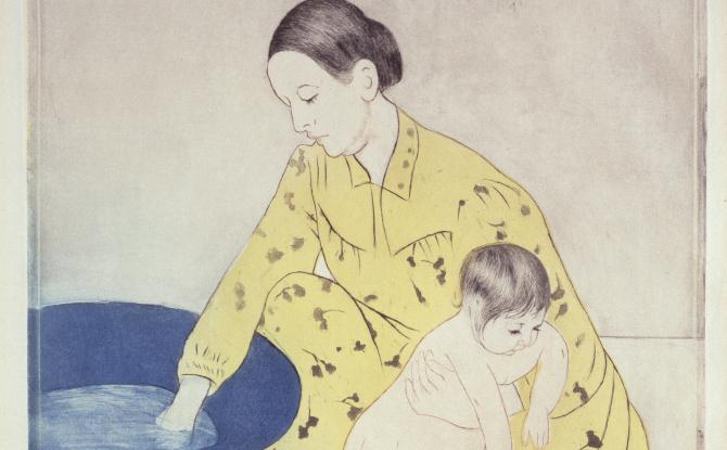 670x415 The Bath National Museum Of Women In The Arts - Mother Bathing Child Painting