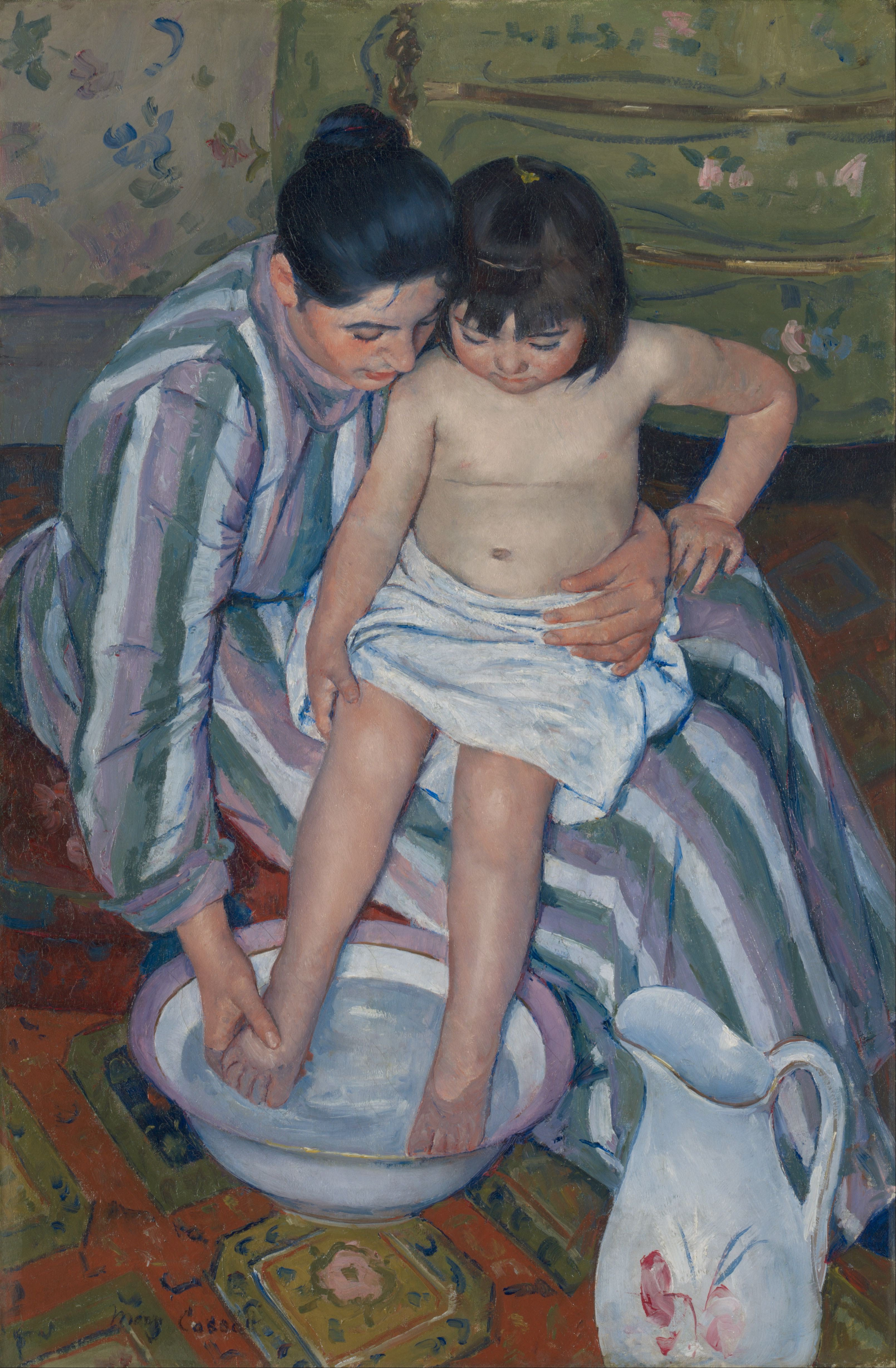 3219x4912 The Child's Bath - Mother Bathing Child Painting