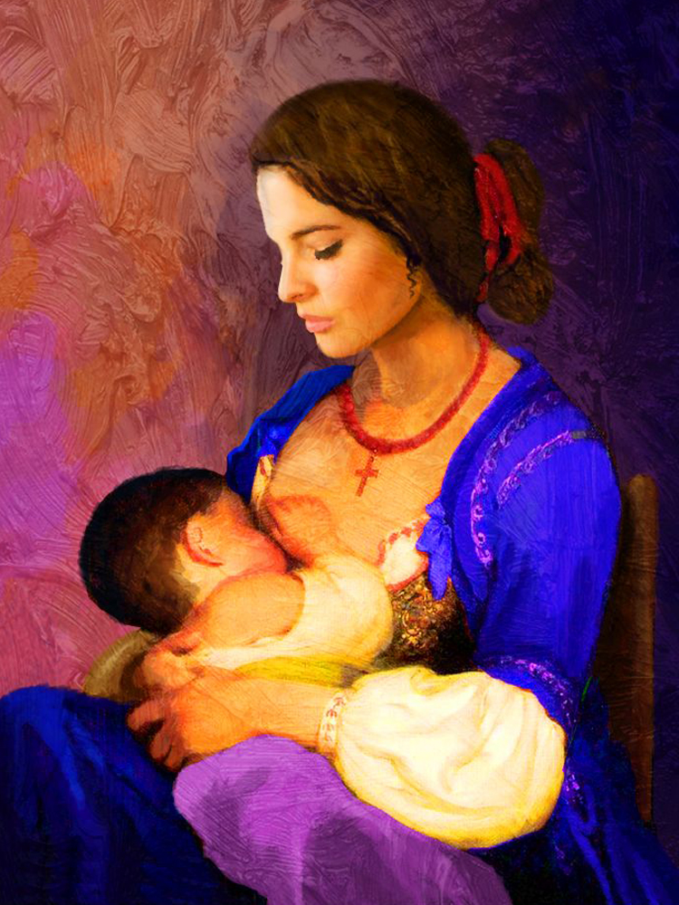750x1000 Oozing Love Mother Amp Child Oil Paintings By Chicwall.in - Mother Child Painting