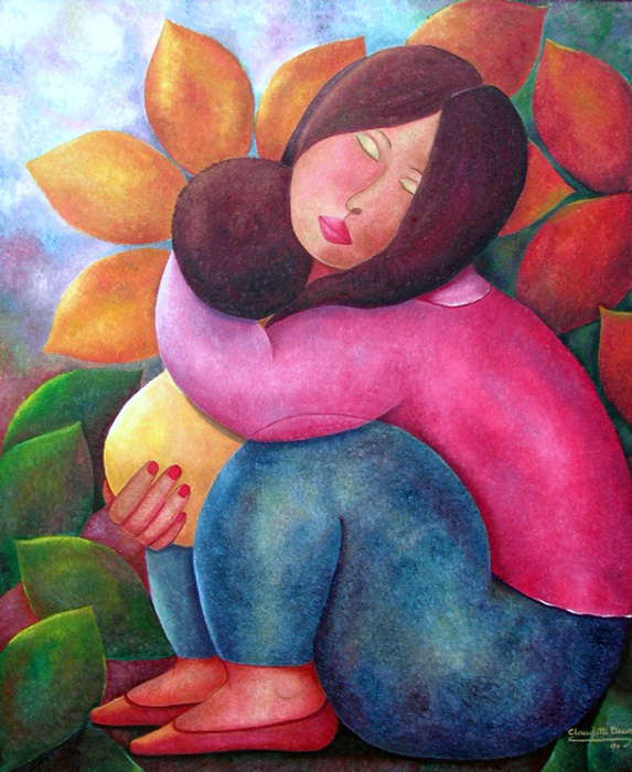 573x700 Claudette Dean - Mother Child Painting