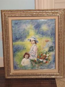 225x300 Max Karp Original Enamel On Copper Painting Motherdaughter 20 - Mother Daughter Painting