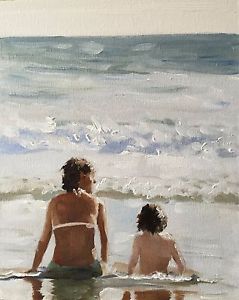 239x300 Mother Daughter Beach Art Print Wall Art From Original Painting By - Mother Daughter Painting