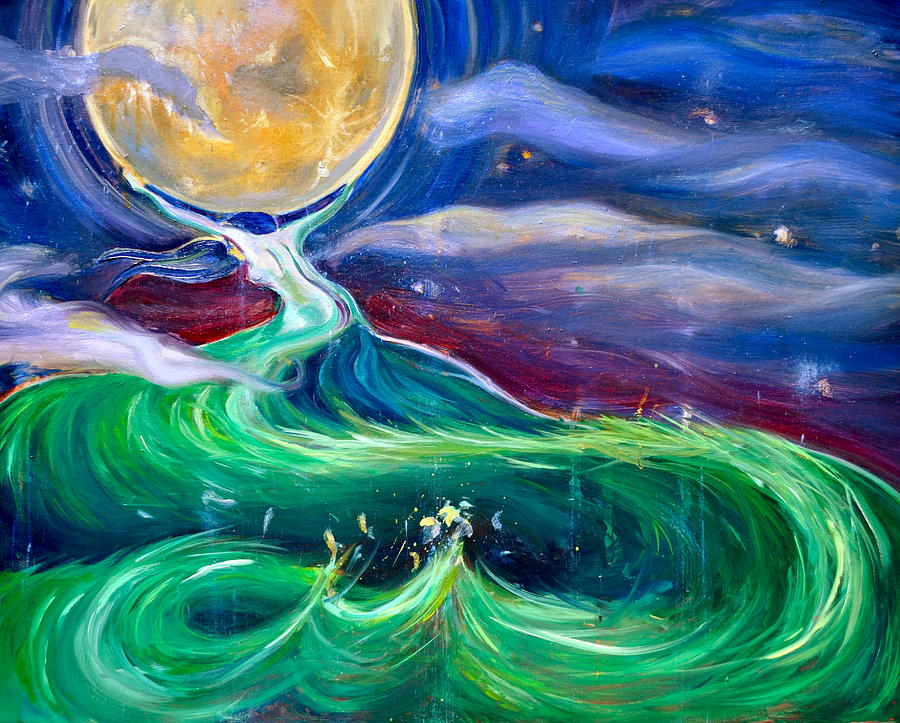 900x723 Mother Earth In Her Struggle To Save The Night Painting By Solveig - Mother Earth Painting