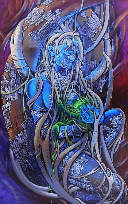 417x665 Mother Earth By Artist Bijay Biswaal Figurative Art Acrylic - Mother Earth Painting