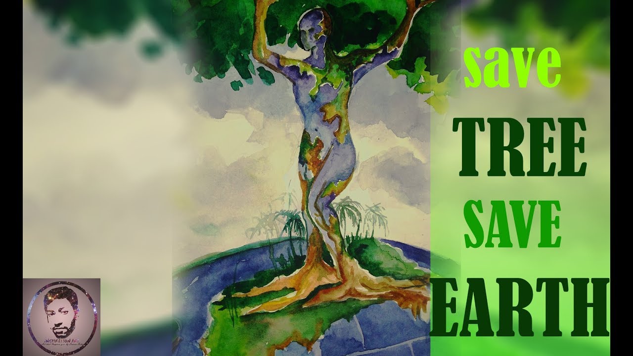 1280x720 Mother Earth Painting (Save Tree Save Earth) By Sourav Saha - Mother Earth Painting