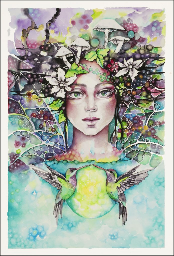 698x1023 My Love Mother Earth Redbird Gallery - Mother Earth Painting