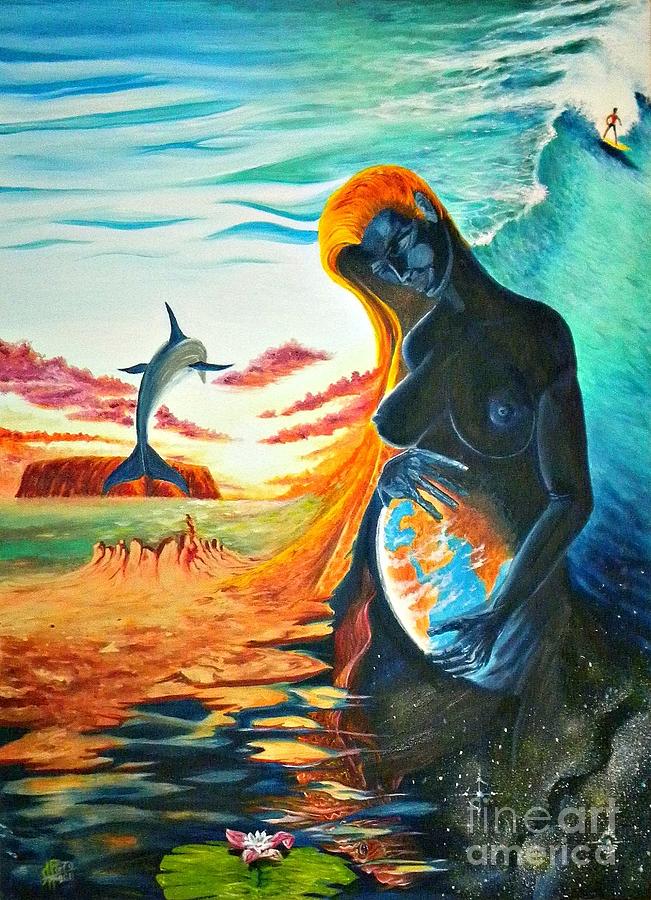 651x900 Our Mother Earth Painting By Antonio Porto - Mother Earth Painting