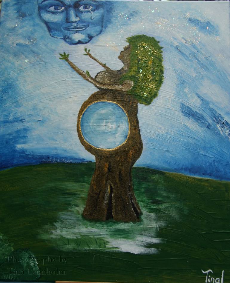 770x948 Saatchi Art Mother Earth And Father Heaven Painting By Tina Lennholm - Mother Earth Painting