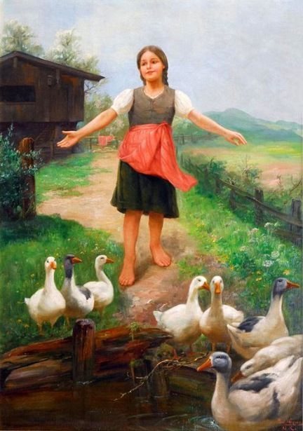 432x615 Paul Hermann Wagner (1852 1937, German) Mother Goose - Mother Goose Painting