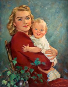 Mother Holding Baby Painting