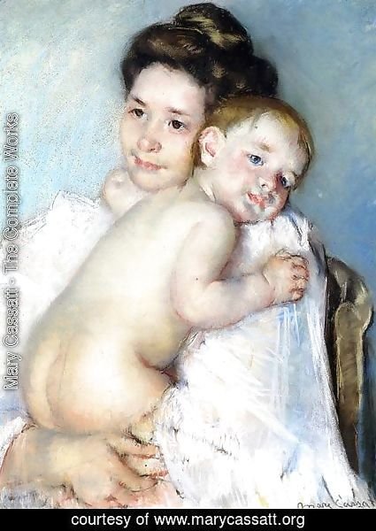 425x600 Mary Cassatt - Mother Holding Baby Painting
