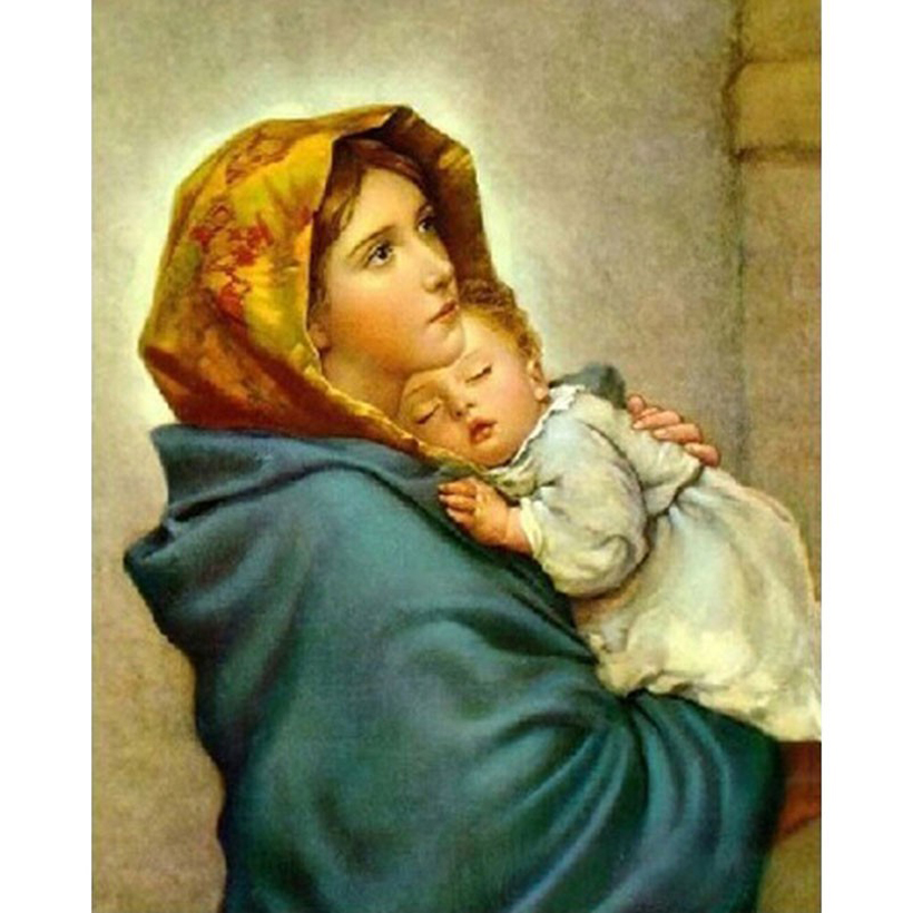 820x820 Needlework Diy 5d Diamond Embroidery Religion Woman And Baby - Mother Holding Baby Painting