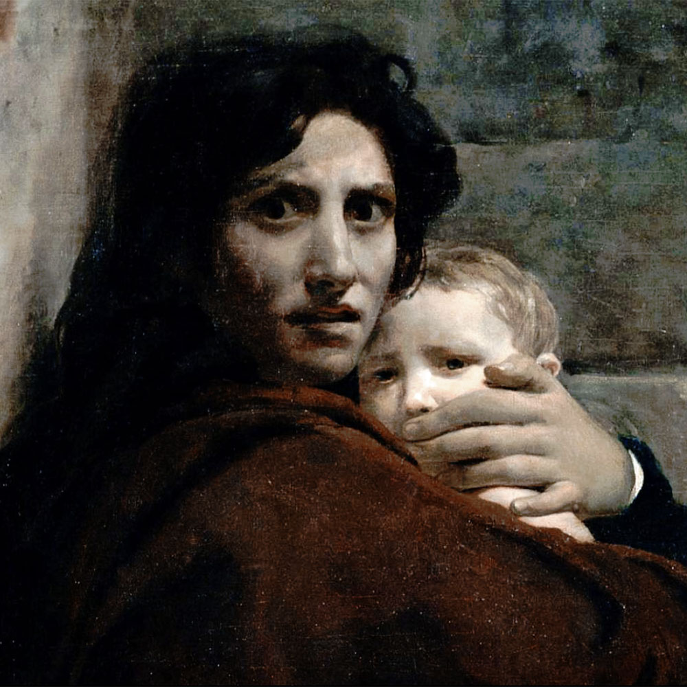 1000x1000 Smashing The Jewish Song - Mother Holding Baby Painting