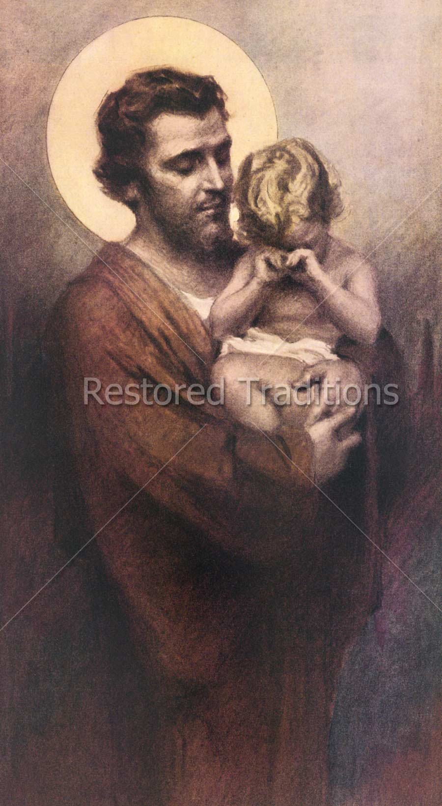 900x1640 Stock Image Joseph Holding A Crying Baby Jesus - Mother Holding Baby Painting
