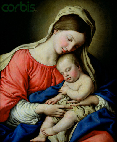 396x480 Madonna And Sleeping Christ Child 17th Century - Mother Holding Child Painting