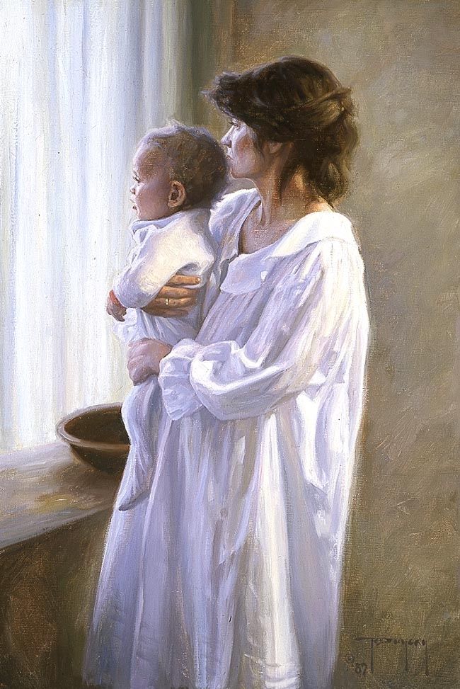 650x973 Robert Duncan Artwork Robert Duncan Artwork Painting's By - Mother Holding Child Painting