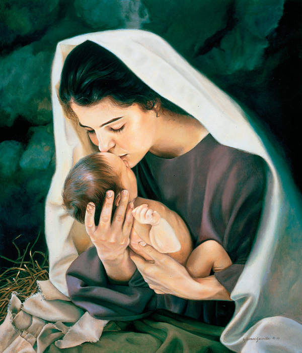 600x700 Seven Artists Paint New Testament Women - Mother Holding Child Painting