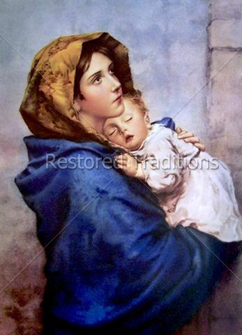 347x480 Top 150 Best High Resolution, Royalty Free Catholic Images - Mother Holding Child Painting
