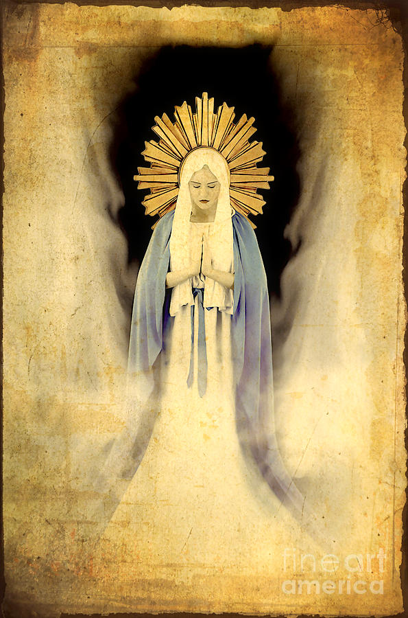 595x900 The Virgin Mary Gratia Plena Painting By Cinema Photography - Mother Mary Painting